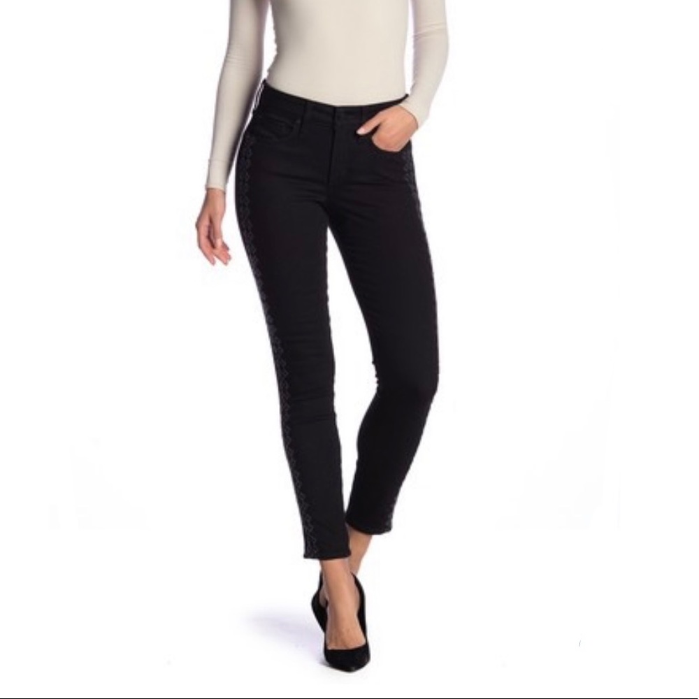 NYDJ AMI skinny black legging with side embroidery - Picture 3 of 8